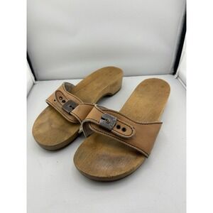 Vintage 70s Dr. Scholl's Original Collection wooden slides Size 7.5-8 US